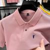 Men's Summer 2025 Embroidered Pony Logo Pure Cotton Polo Shirt