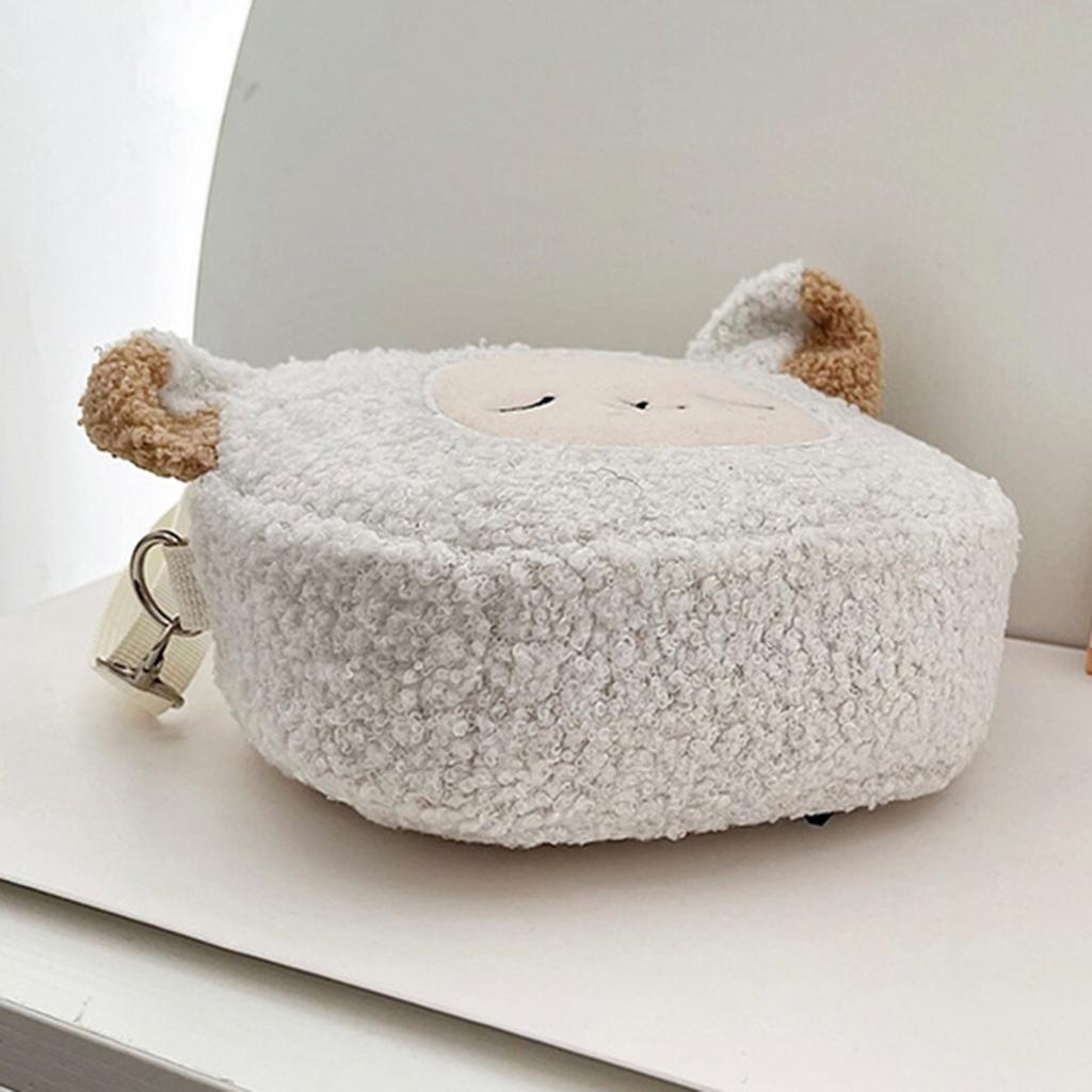 Cartoon Tier einzelne Umhängetasche Herbst Winter Plüsch süße Katze Bär Schaf verstellbare Frauen Mädchen Umhängetasche Messenger Bag Münzen Handytasche