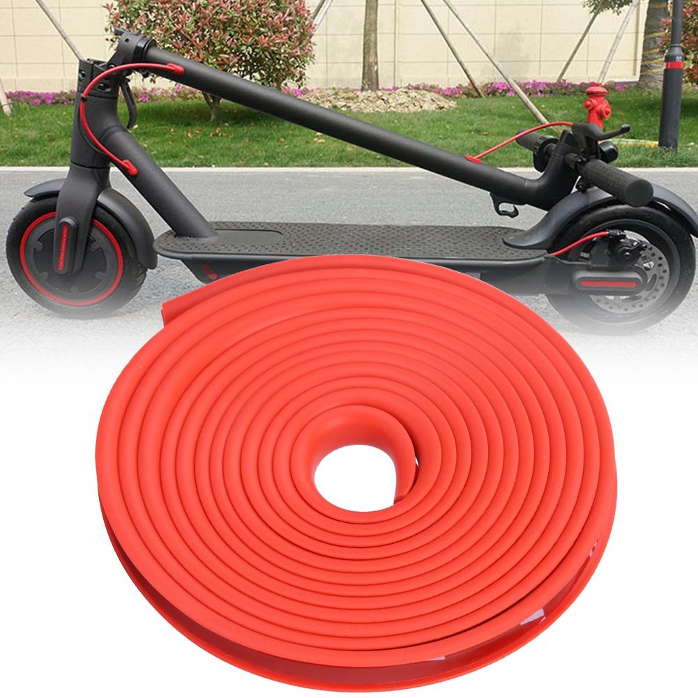 Waterproof Anti collision Rubber Protection Cover Strip for Xiaomi Electric Scooter(Red)