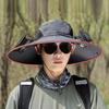Fishing Hat for Adult with USB Cooling Fan Solar Powered Fan Hat Waterproof Sun Protective Hat for Outdoor Activity