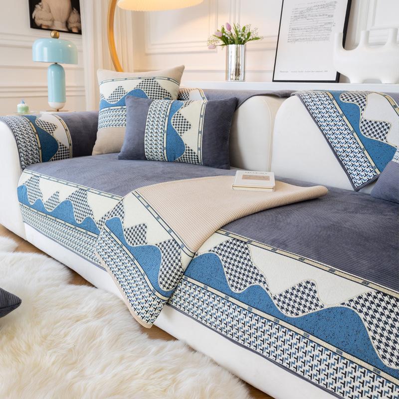 Simple Sofa Cushion for All Seasons, Non-slip Sofa Cover, High-end Towel Cover, Three-in-one Chaise Thickening