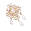 Fashion Court Retro Baroque Style Pearl Coat Brooch Anti-glossy Hundred with Pendant Accessories Long-Lasting Color Exquisite Hypoallergenic Brooch