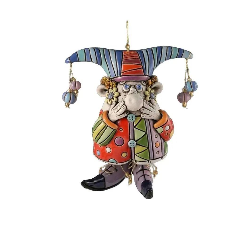 Colorful Jester Bell Ornaments Clown Model Clown Bell Decoration Tree Pendant Clown Wind Chime