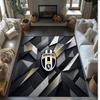 Juventus FC bedruckter Flanell-Teppich rutschfest weicher Polyester-Bodenbelag Indoor-Dekormatte für Schlafzimmer Wohnzimmer Sofa