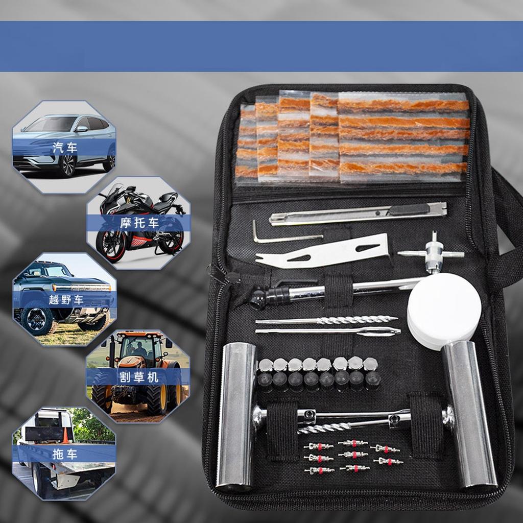 Heavy Duty Universal Emergency Flat Tire Kit to Fix Punctures, for car Motorcycle, Truck, Golf Cart, ATV, Tractor, ARB, RV, SUV, Trailer etc.