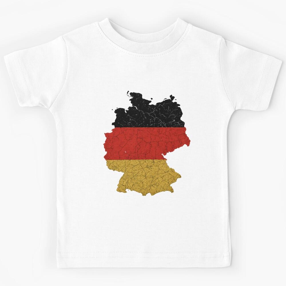 Vintage Cracked German Flag Map – German Pride & Travel Eagle Kids T-Shirt 110