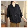 DIMANAF 2025 Autumn Plus Size Blouse Shirt Women Long Sleeve Loose Casual Lady Tops Cotton Buttons