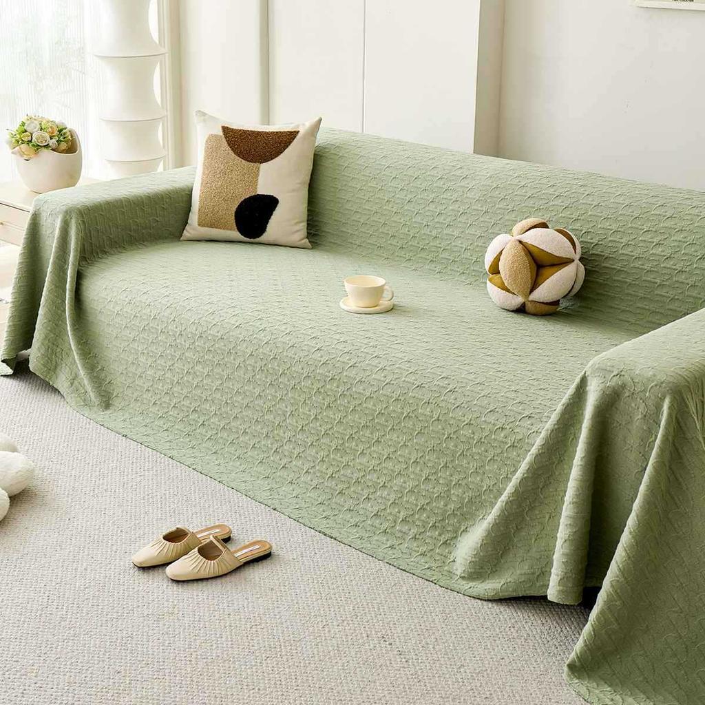 Cotton sofa cover 2025 new four-season universal non-slip sofa cloth, a whole full cover straight row sofa cover