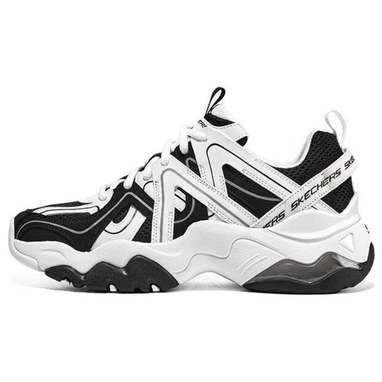 Skechers Women's Black/White Dlites 3.0 Air Fabric Sport Versatile Durable Low-Top Dad Shoes Sneaker 896233-Bkw Cm