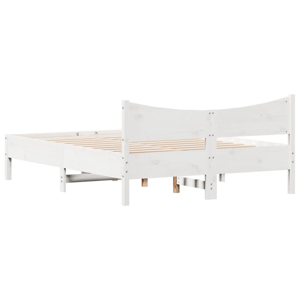 Vidaxl Rama Łóżka Bez Materaca, Biała, 120X190 Cm, Lite Drewno Sosnowe