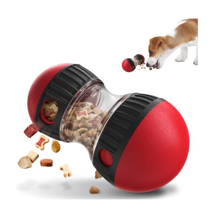 Jouet Interactif - Distributeur de Croquettes - Rouge - ABS de Qualité Alimentaire - Pour Chien Moyen