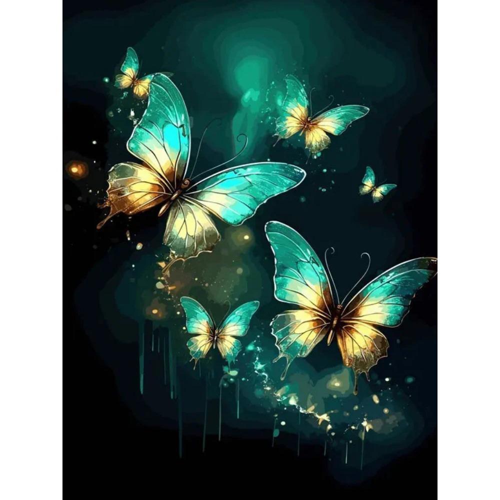 Diamond Painting Full Drill Luminous Butterfly Round Diamond Painting Handmade Fruit Cute Cat Animal Diy Diamond Mosaic Painting Home Decoration
