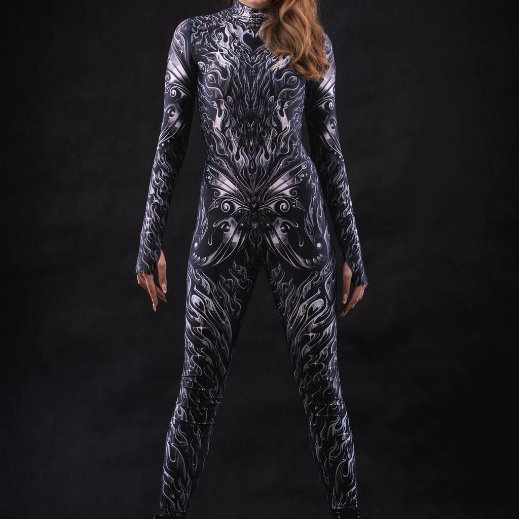 Unisex Cyber Punk 3D Digitaltryck Halloweenfest Rollspelsdräkt Kvinnor Män Cosplay Kostym Karnevals Jumpsuit