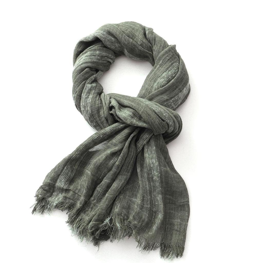 Artistic Retro Striped Cotton Linen Scarf - Japanese Korean Style, Four-Season Decorative Shawl, Easy To Match.