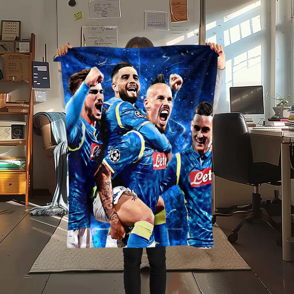 Napoli Football Team,pattern Flannel Blanket, High quality Comfortable for All Seasons, Home Decor, Warmth and Comfort, Perfect for Gifts.