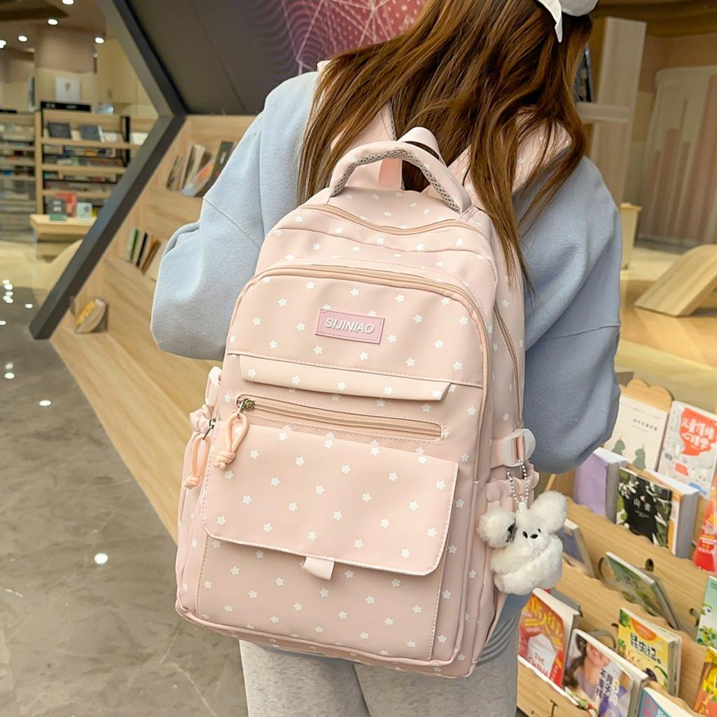 Schoolbag large capacity star backpack 1011 new Korean version high value cute women ins college bag fresh backpack