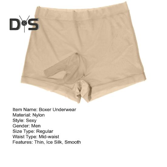 Muži Boxer Spodní prádlo Sexy Středně vyvýšené U-Convex Slim Fit Elastické šortky Kalhotky Ultratenké hladké ledové hedvábné kalhotky