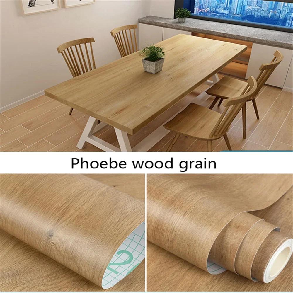 1/3/5/M Wood Grain Vinyl Wall Cover For Door Wardrobe Cupboard Table Furniture Water-Repellent Self Adhesive Decals Home Decor Film