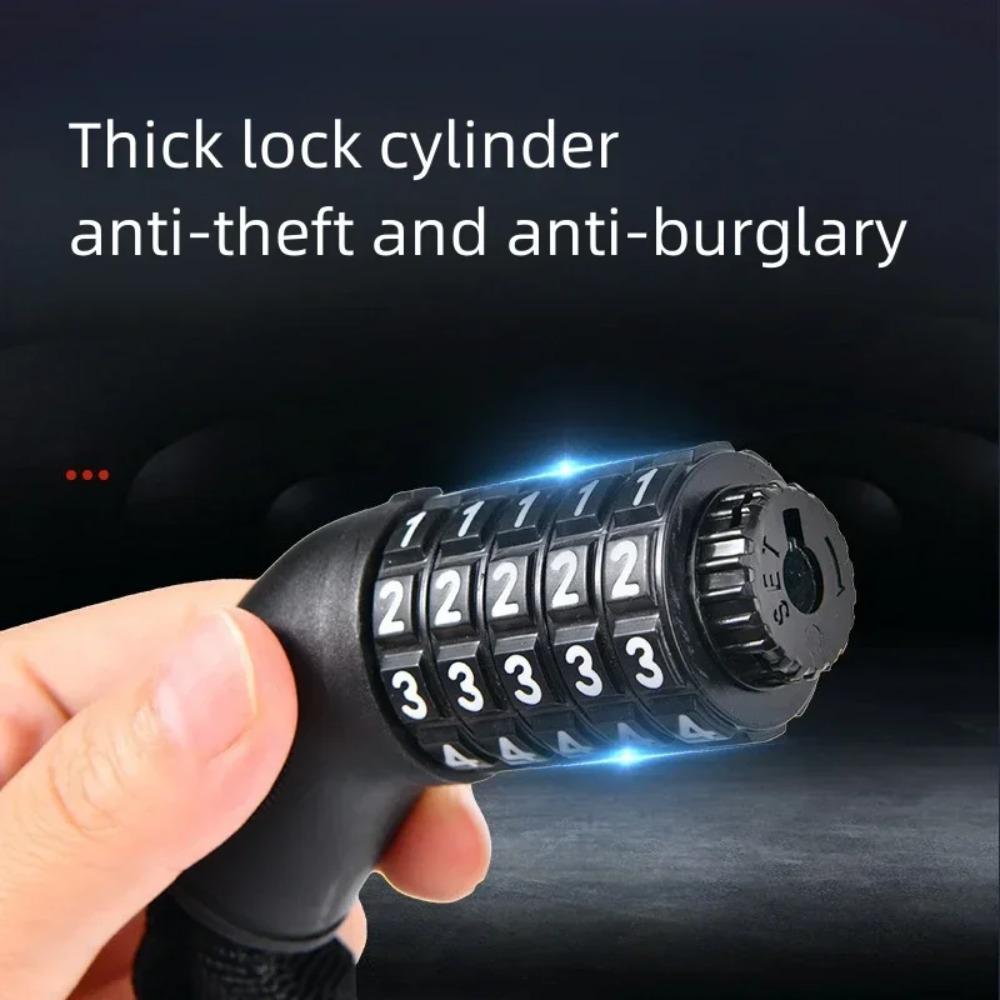 Portable Chain Lock Bicycle Anti-Theft Lock Motorcycle Electric Car Combination Lock Suit For Scooters And E-Bikes