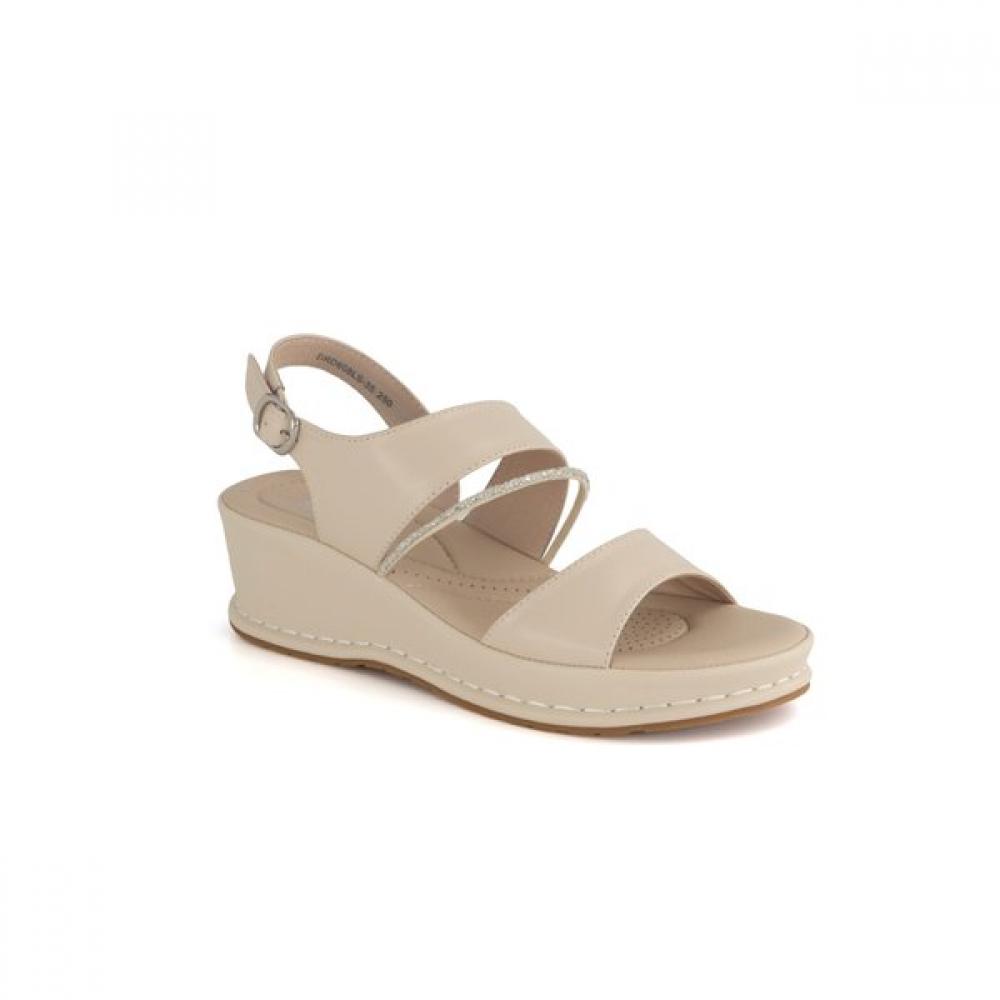 Daks Women 5cm Comfort Wedge Casual Sandals Aabori Drd608ls35 225/IVORY (LS35)