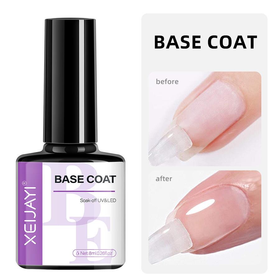 Japanese Nail Base & No-Wipe Top Coat Set - Long-Lasting Salon Quality