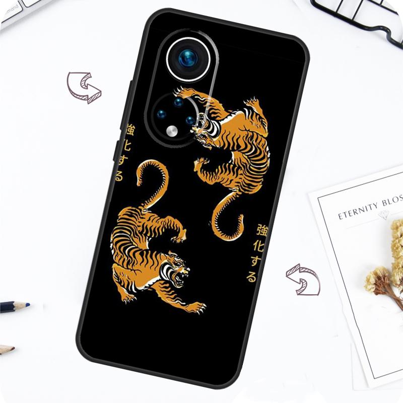 Japanese Ukiyo-e Art Panther Tiger Case For Honor Magic 7 5 6 Pro Honor 200 Pro X9b X9a X8b X8a X8 X9 X9c 50 70 90 Lite Cover