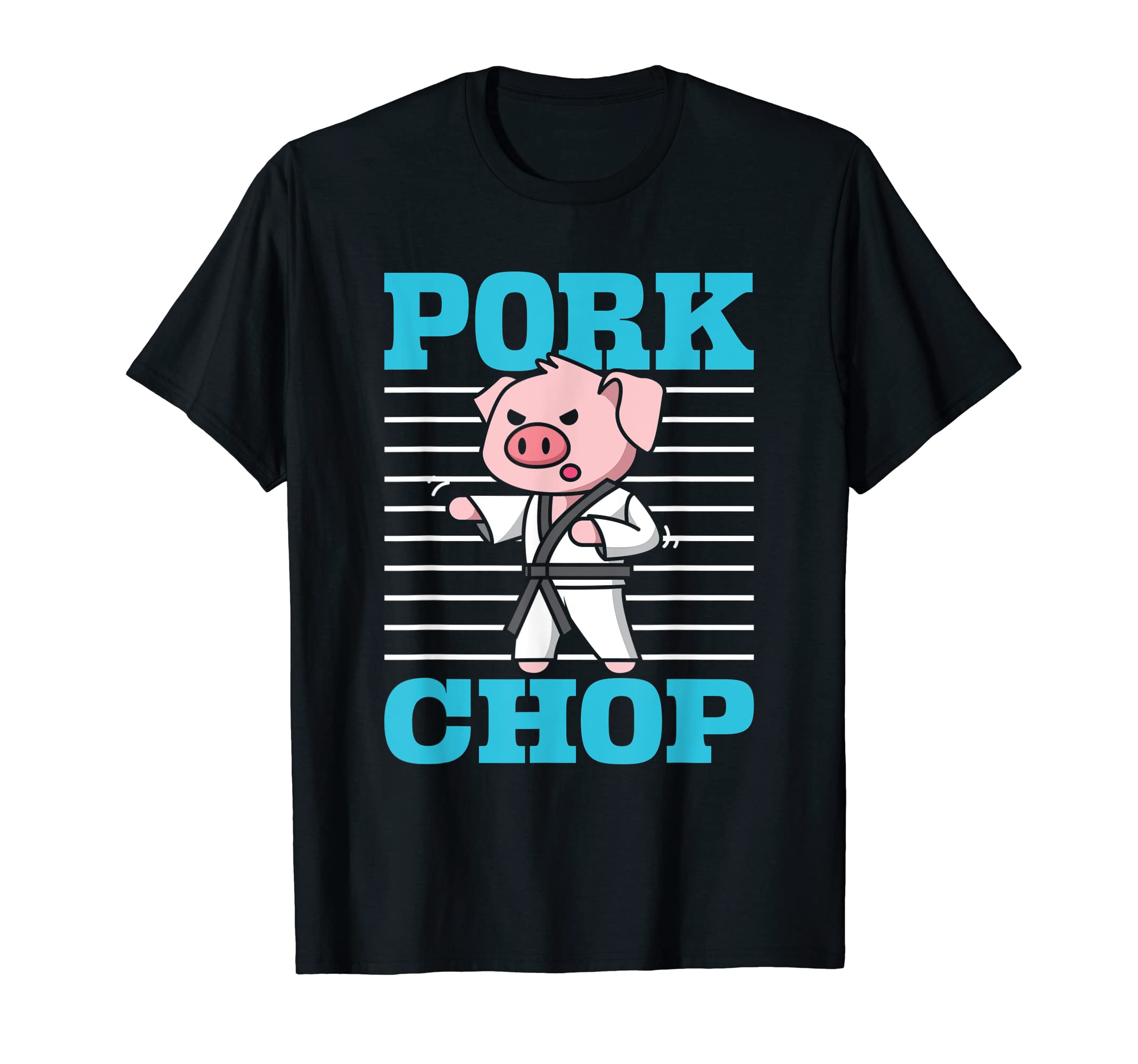 karate pig pork chop taekwondo judo MMA martial arts t-shirt чёрный