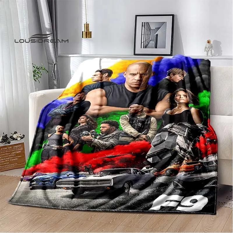 Koc Flanelowy z Filmu Szybcy i Wściekli Samochód Wyścigowy Dekoracja Domu Puszysty Koc Sypialnia Łóżko Sofa Podróż Camping Koc Termiczny