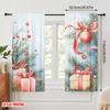 2pcs,2D plane printing Curtains&Window Treatment Christmas Tree Ornaments Gifts Ribbons (3) Versatile 100% Polyester (without
