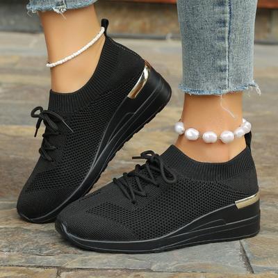 Moda 2024 Damskie Sneakersy Casualowe Buty Letnie Kobieta Siateczka Modne Oddychające Sznurowane Buty Sportowe