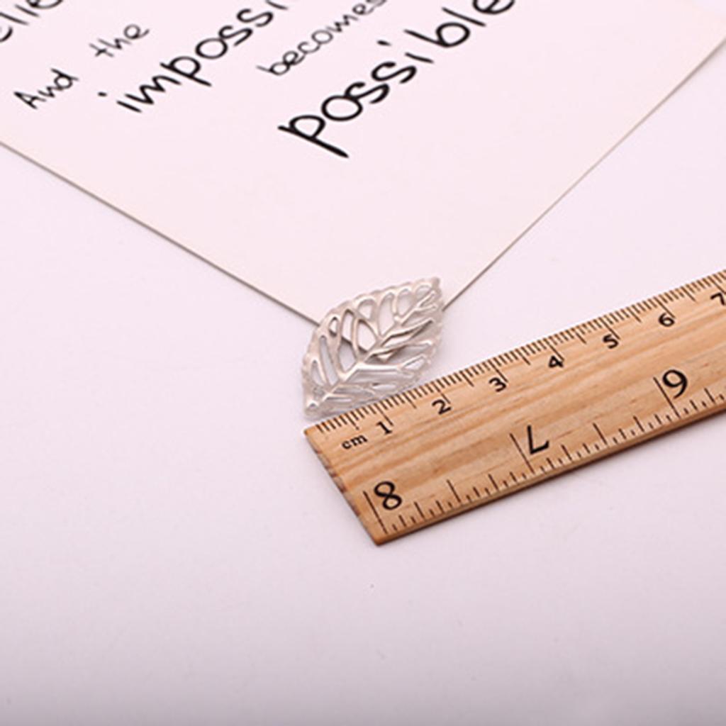 100Pcs Leaf Bezel Hollow Bronze Gold Silver Charms Pendant UV Resin Crafts Blank