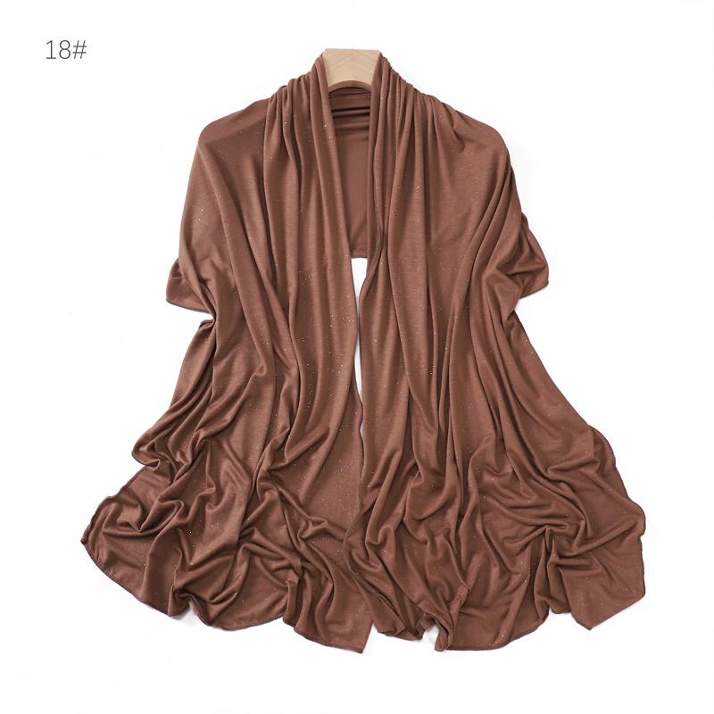 Modal Gold Sprinkles Hijab Wrap Solid Women Soft Long Scarf Shawls Femme Elastic Mercerized Cotton Jersey Lady Headband Muslim