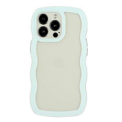 Transparent Phone Case for iPhone 15 Pro Max,Wave Edge PC+TPU Detachable Color Frame Phone Shell Cover