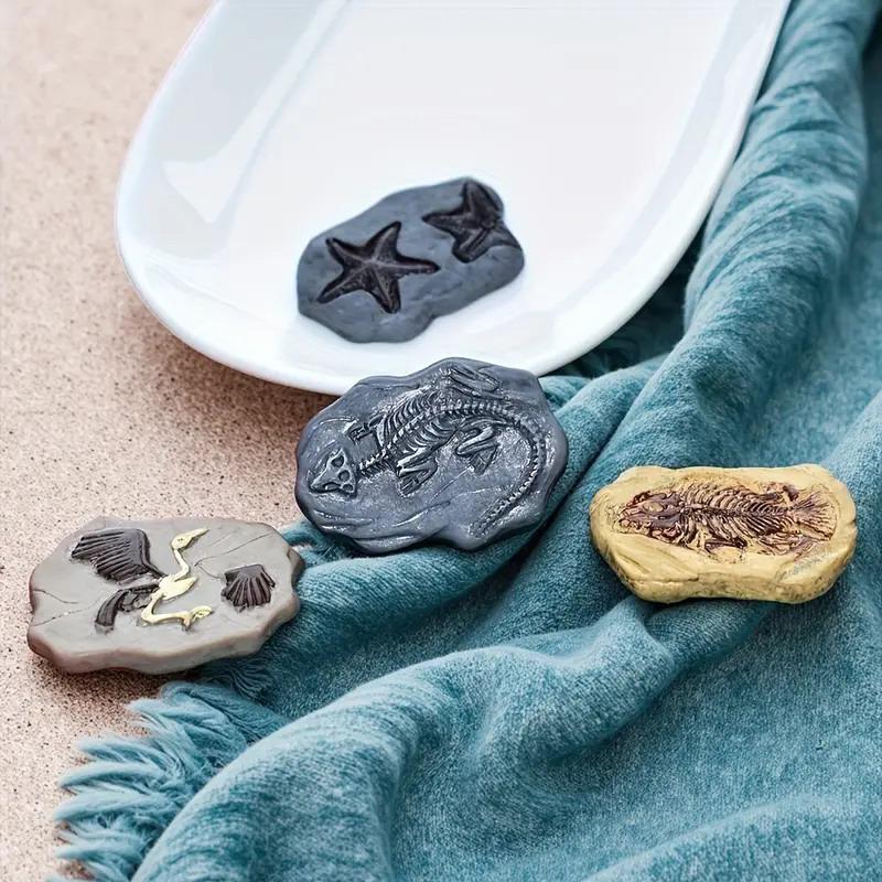 Mini Dinosaur Fossil Model Set Vintage Resin Statues With Fish Bird Designs Micro Landscape Dolls House Ornament Toy Diy Crafts