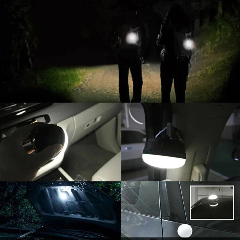 USB Rechargeable Portable Camping Tent Light 3 Modes Waterproof Outdoor Tent Lamp Lightweight Night Hanging Hook Emergency Lamps