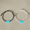 Rope Woven Heart To Heart Love Glow In The Dark Couple Stainless Steel Bracelet for Lover Men Women Fluorescent Gift