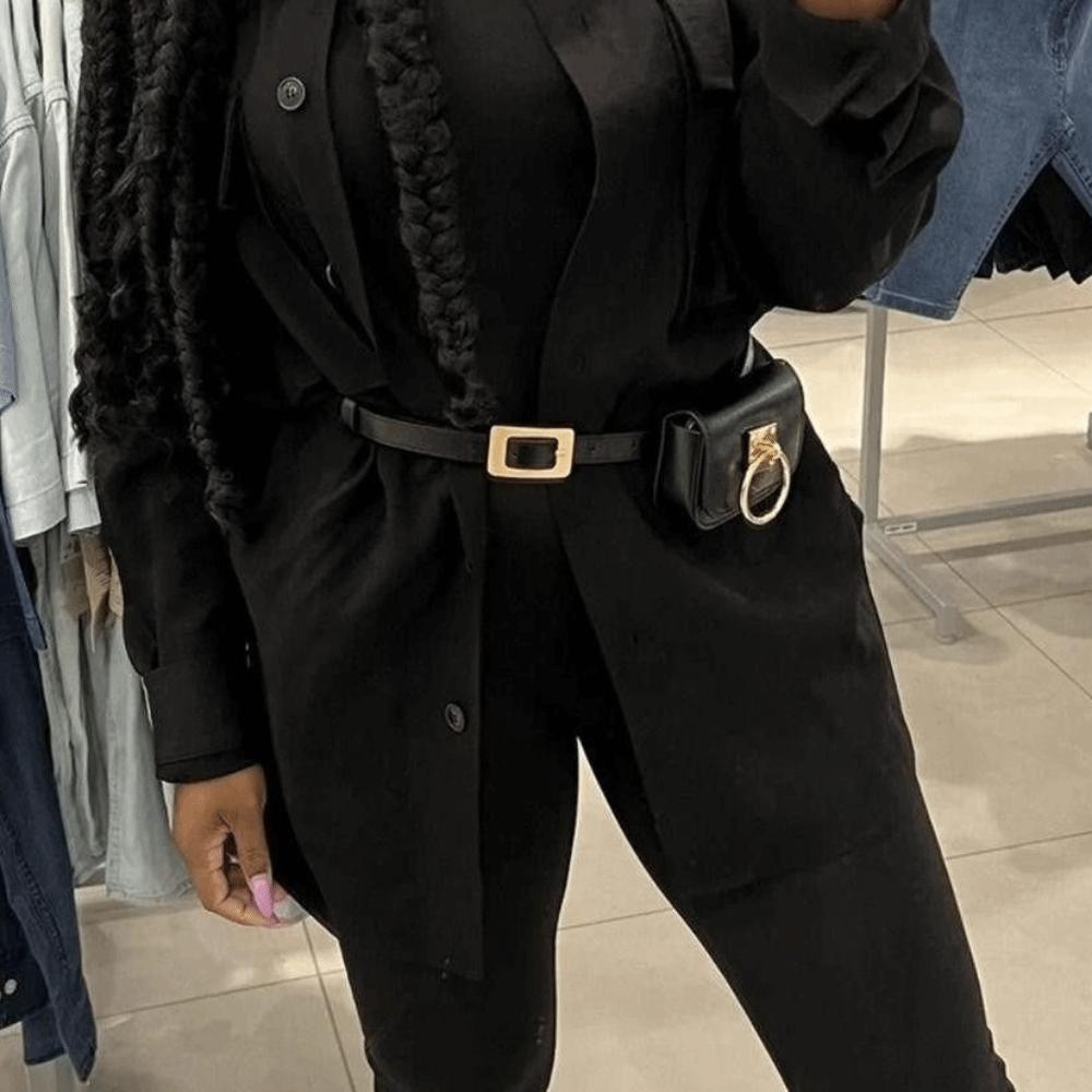 Jeans Decor PU Leather Waistband Vintage Waist Bag Fashion Belt with Waist Pack  Waist Accessories