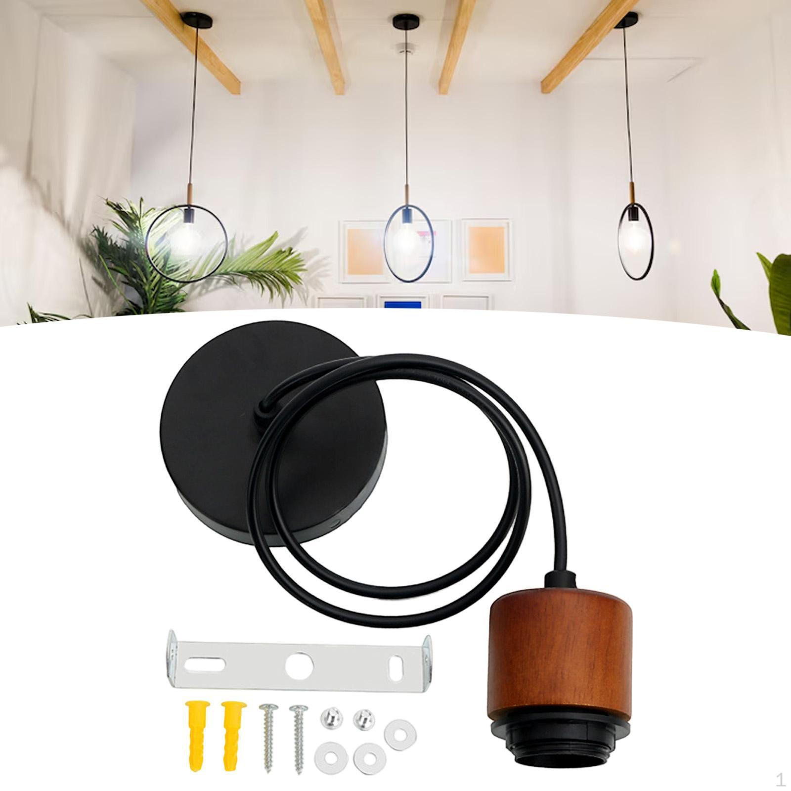 

Подвесной светильник E27 в индустриальном стиле с кабелем, Идеально подходит для баров, отелей, гостиных, кафе и домов. Walnut color Black