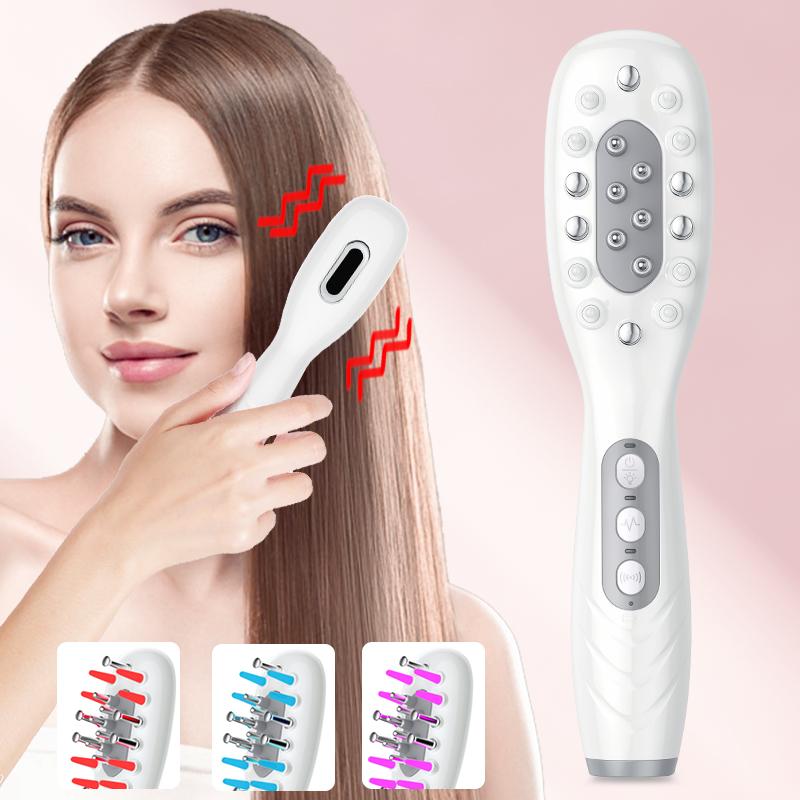 

Medication dispenser EMS micro current red blue light electric hair comb scalp massage liquid guide comb белый