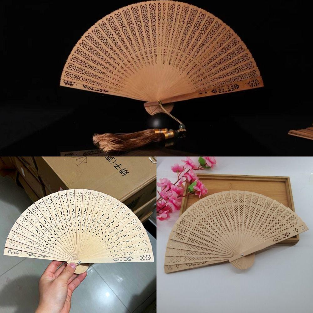 Personalized Hand Held Fan Vintage Chinese Wooden Fan Ornaments Bamboo Folding Fan  Women