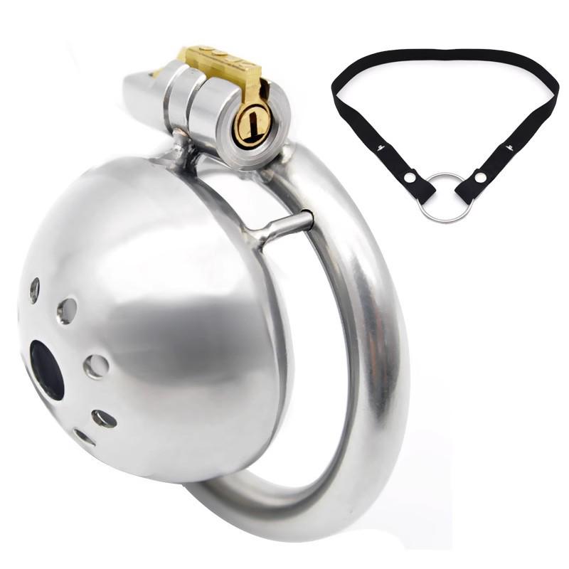 Ultra Small Metal Chastity Lock CB6000s: Male BDSM Master-Slave Birdcage Pot Lid Head Training Tool.