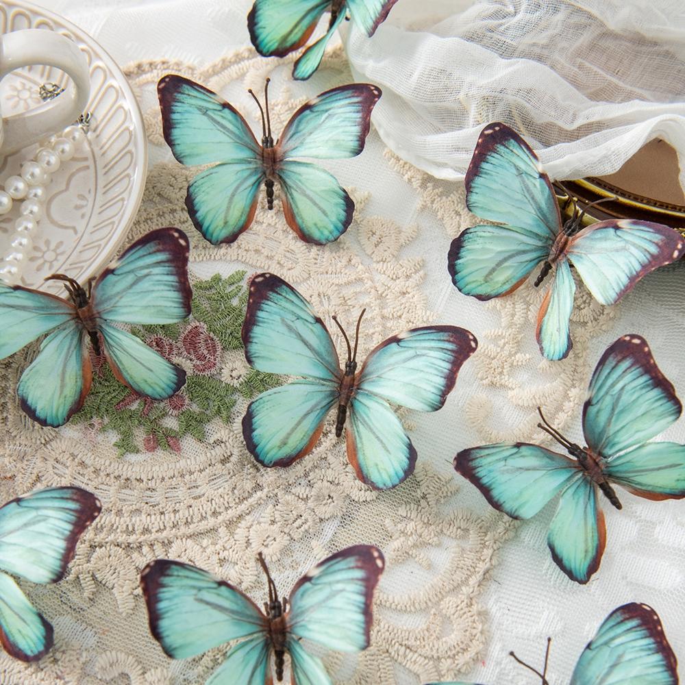 10/20PCS Artificial Fake Fluorescent Butterfly Home Room Decora Festival Wreaths Wedding Bridal Diy Accessories Headwear Brooch