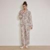 Lunaluz Women Amor Double Gauze Long Sleeve Collar Two Piece Pajama