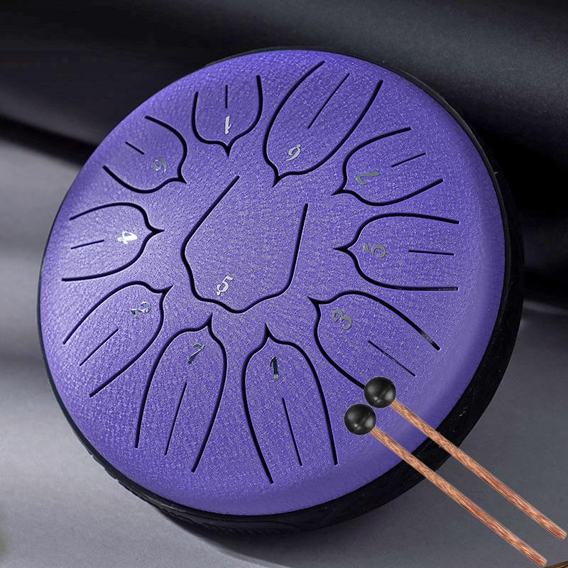 Hluru Glucophone Stahlzungentrommel 6 Zoll 11 Töne Trommeln D5 Ätherische Trommel Für Anfänger Handpan Musikinstrumente