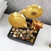 Tabletop Water Fountain USB Powered Golden Lotus Desktop Decorative Waterfall Fountain with Rocks for Home Bathroom Bedroom Indoor Zen Decor