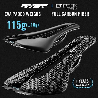 RYET Carbon 3D Printed Bike Saddle Ultralight Road MTB Seat Parts Racing 7x9mm 115g Poduszka do siedzenia Akcesoria rowerowe