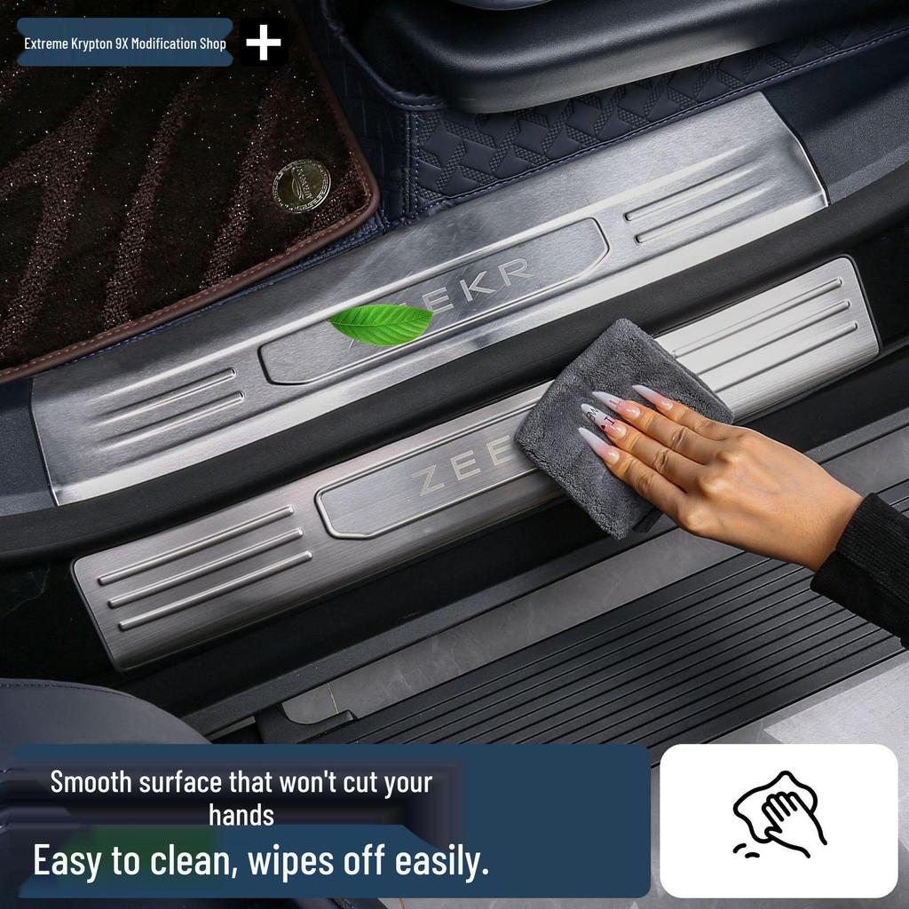 Zeekr 9X Stainless Steel Door Sill Scuff Plate, Anti-Scratch Car Interior Accessory