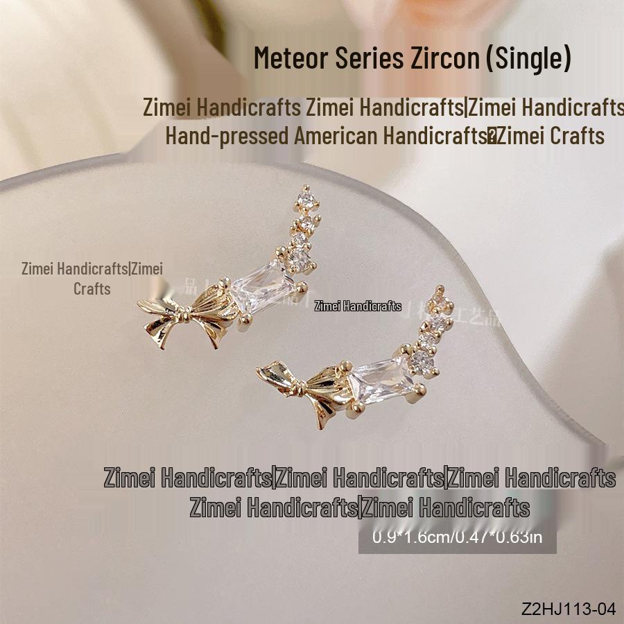 

New Meteor Zircon Nail Art: Flashy, Inlaid Full Diamond French Design with 3D Detailing