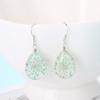 Original Hand-Wound Water Drop Dried Flower Specimen Earrings Qingren, Student Gift E88