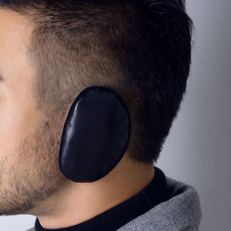 Herre Saueskinn Varm Ørevarmer Riding Vindtett Ørevarmer uten Hårbøyler delt type Ull Innerfôr Ørevarmer